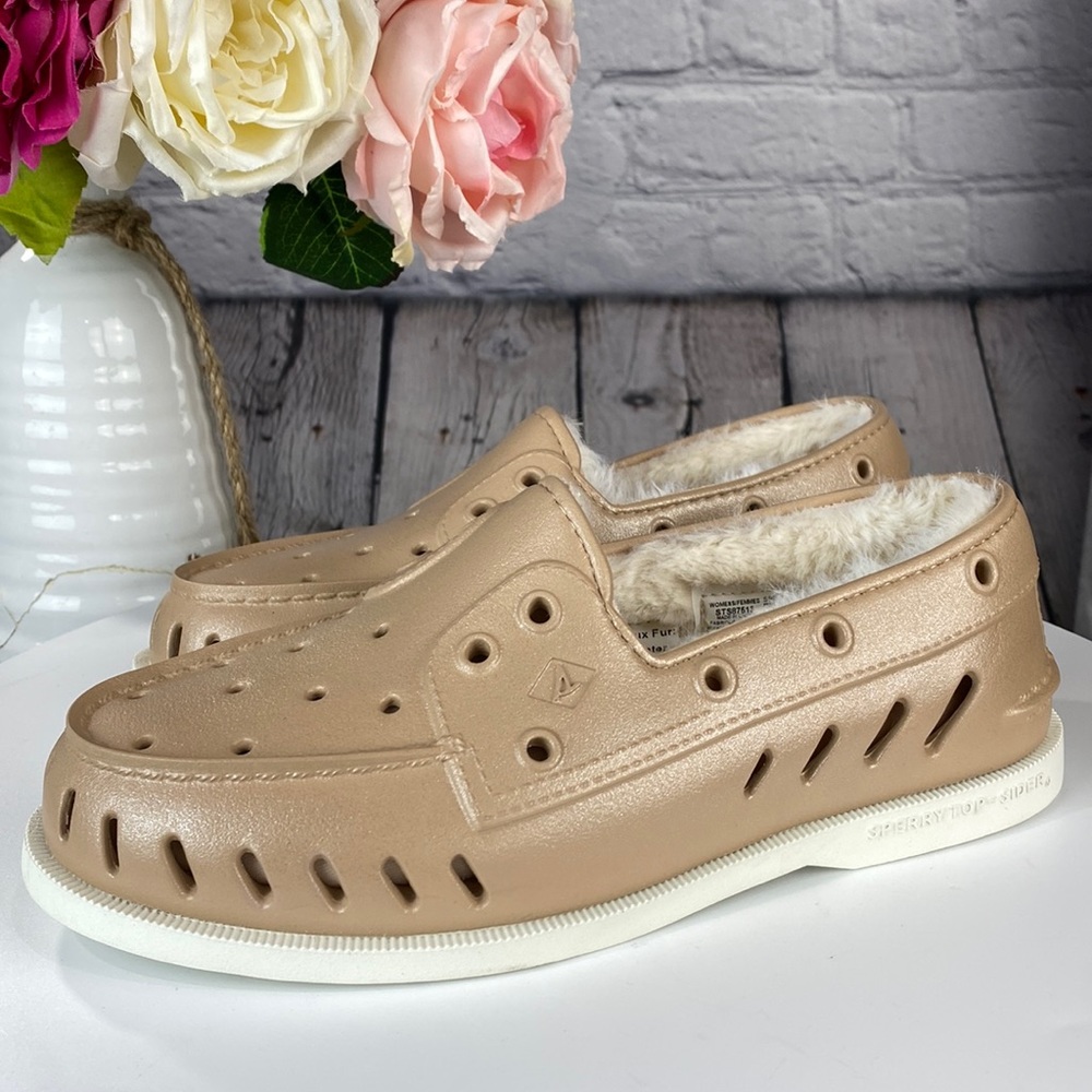 SPERRY TOP SIDER ORIGINAL AUTHENTIC Gold Cozy Float Boat Slip On Loafers